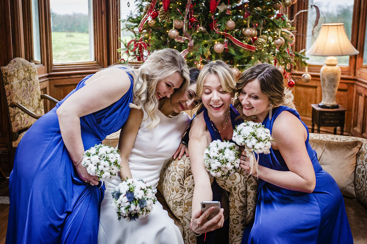 A magical winter wedding photo at Markree Castle