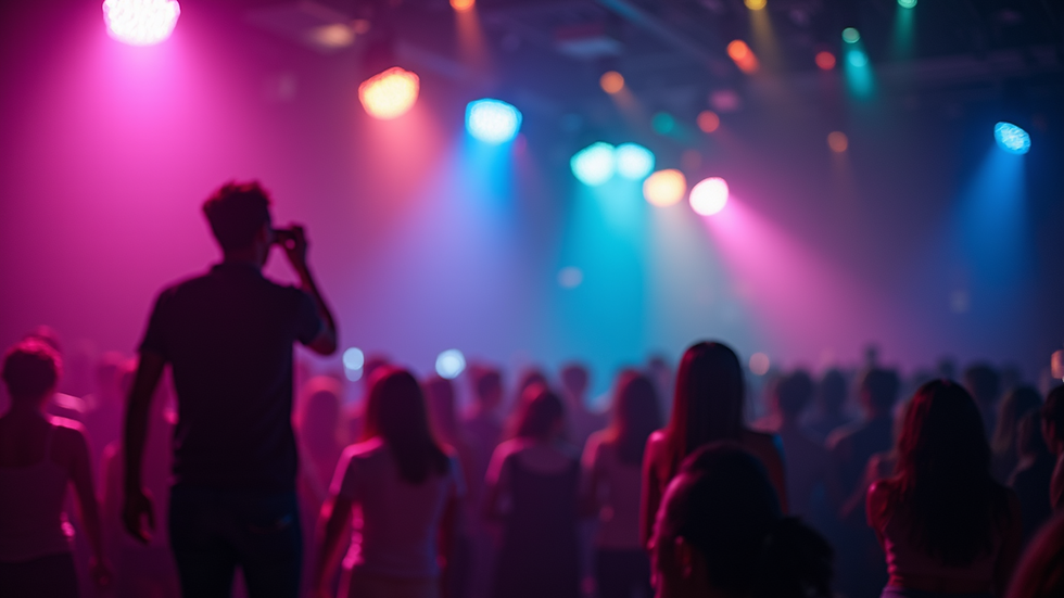Close-up view of colorful moving head lights at a party