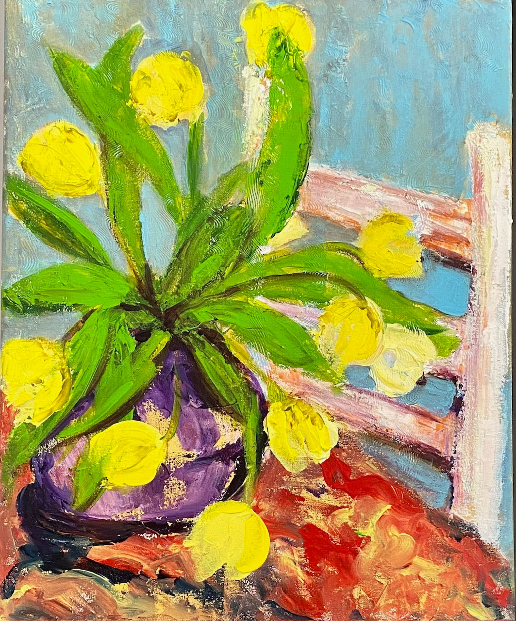 Yellow Tulips and Chair