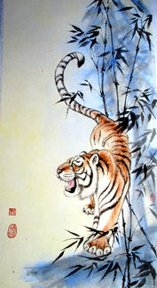 '2022 Year of the Tiger'
Chinese ink and watercolour
74 x 40 cm