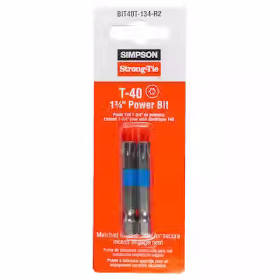 Simpson Strong-Tie 1-3/4-in T40 6-lobe Screwdriver Bit Set 2 -Piece