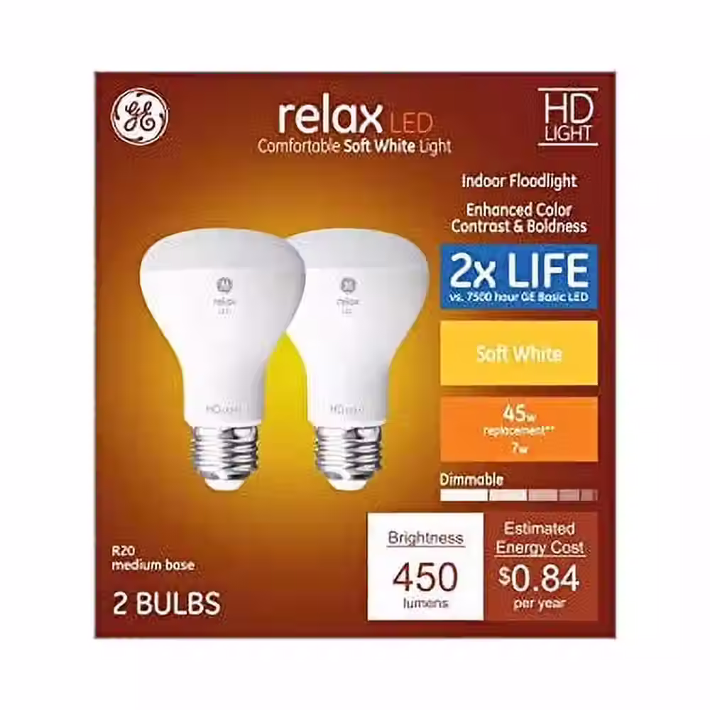 GE Relax LED Indoor Floodlight 450 Lumens 2 Bulbs
