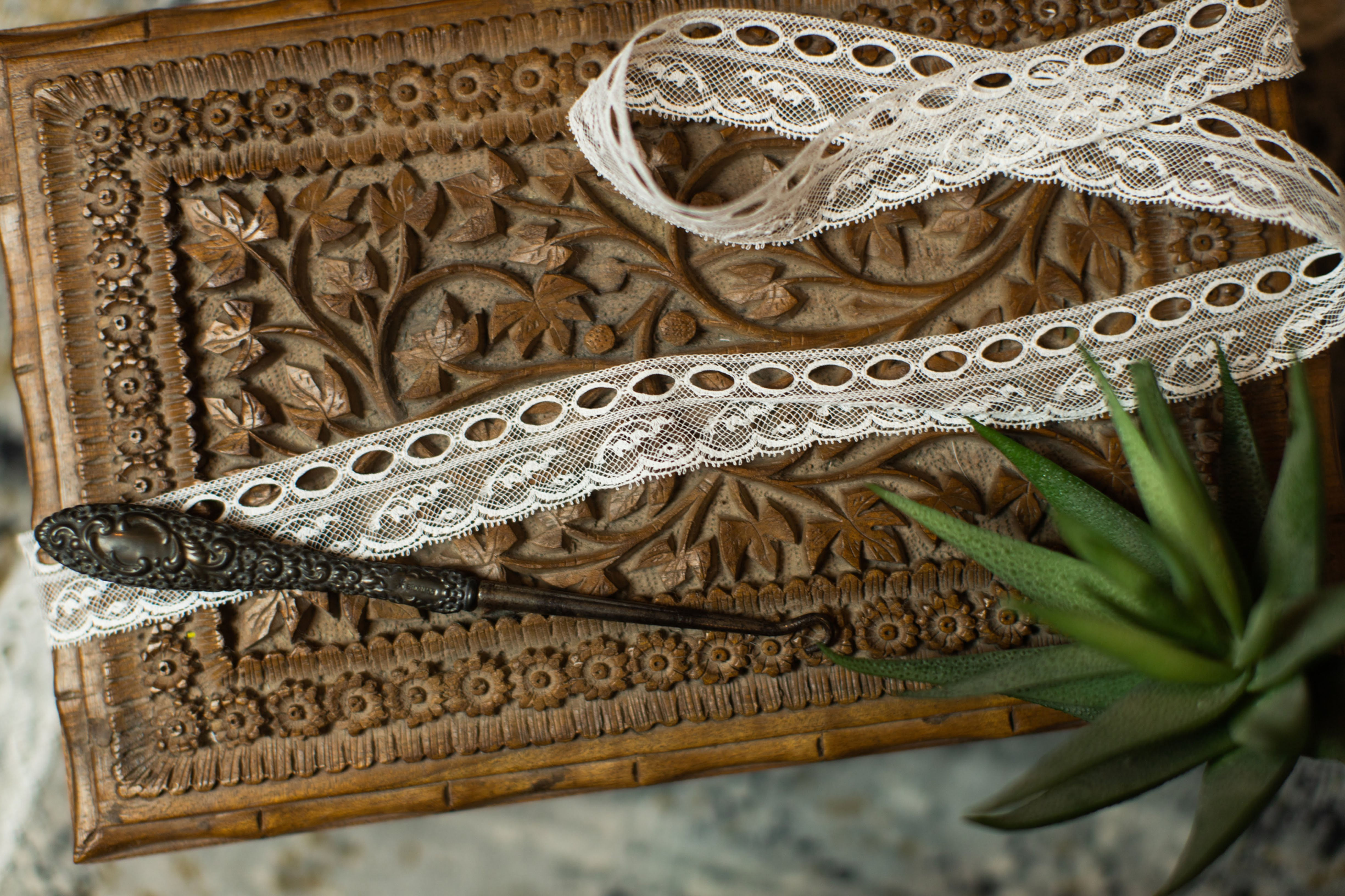 French Maline Edging with Beading "Lily of the Valley"CAP208636 BIS(1 inch wide)