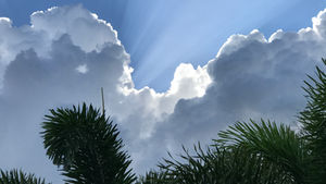 sun behind clouds