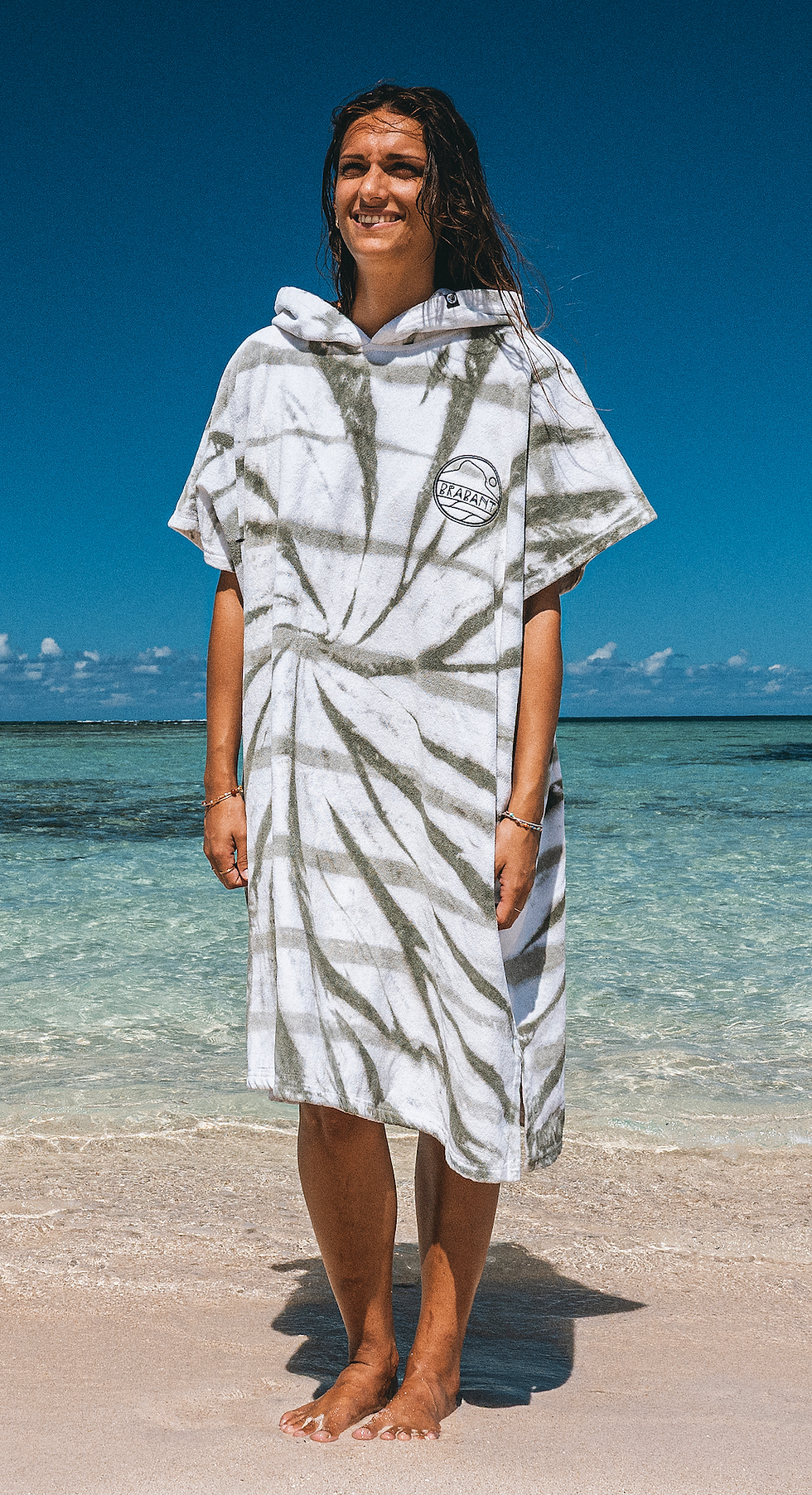 Beach Poncho Towel Tie & Dye Green - mur 3200