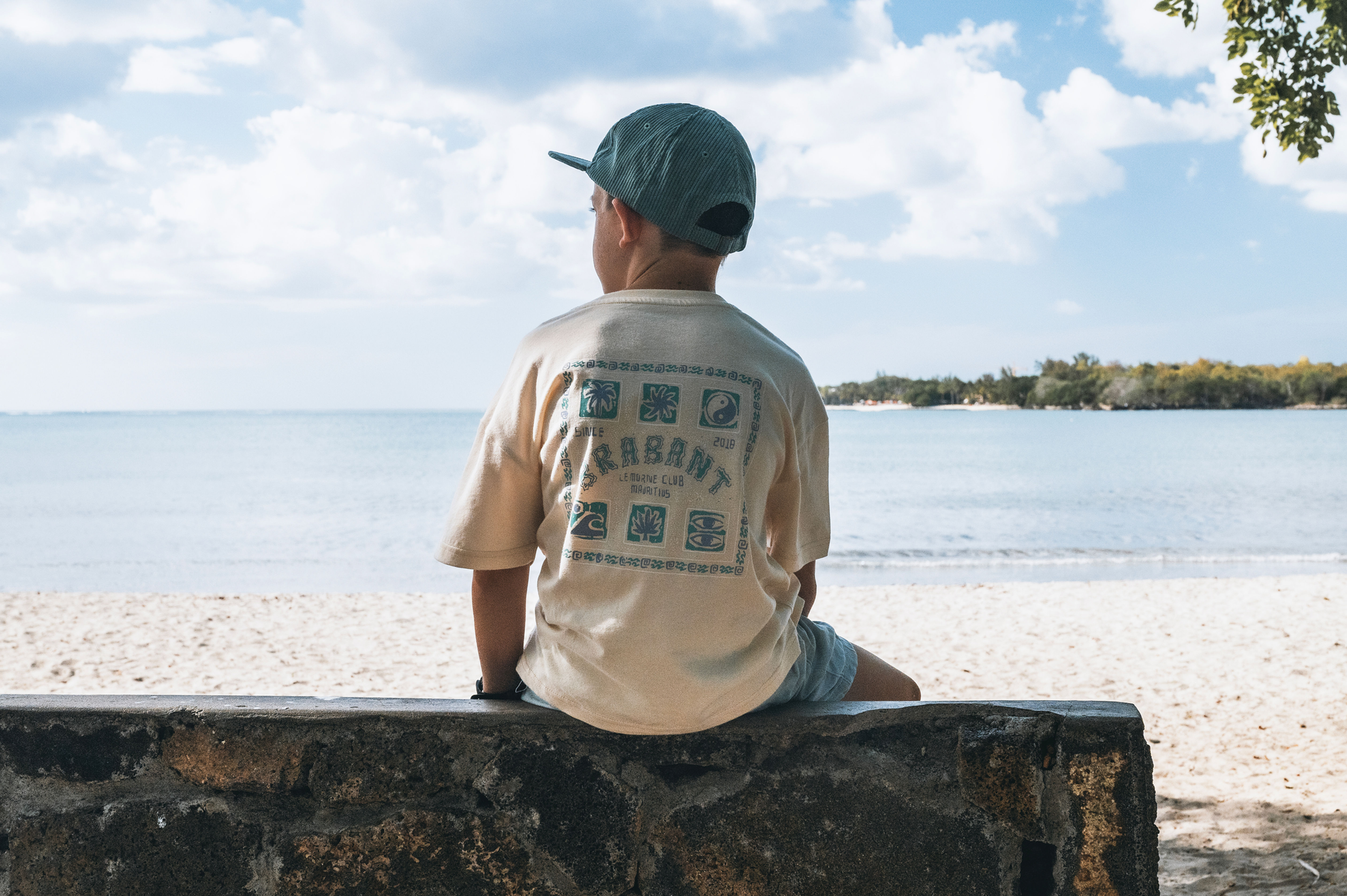 T-Shirt Oversized Le Morne Club Ecru Kids - MUR850