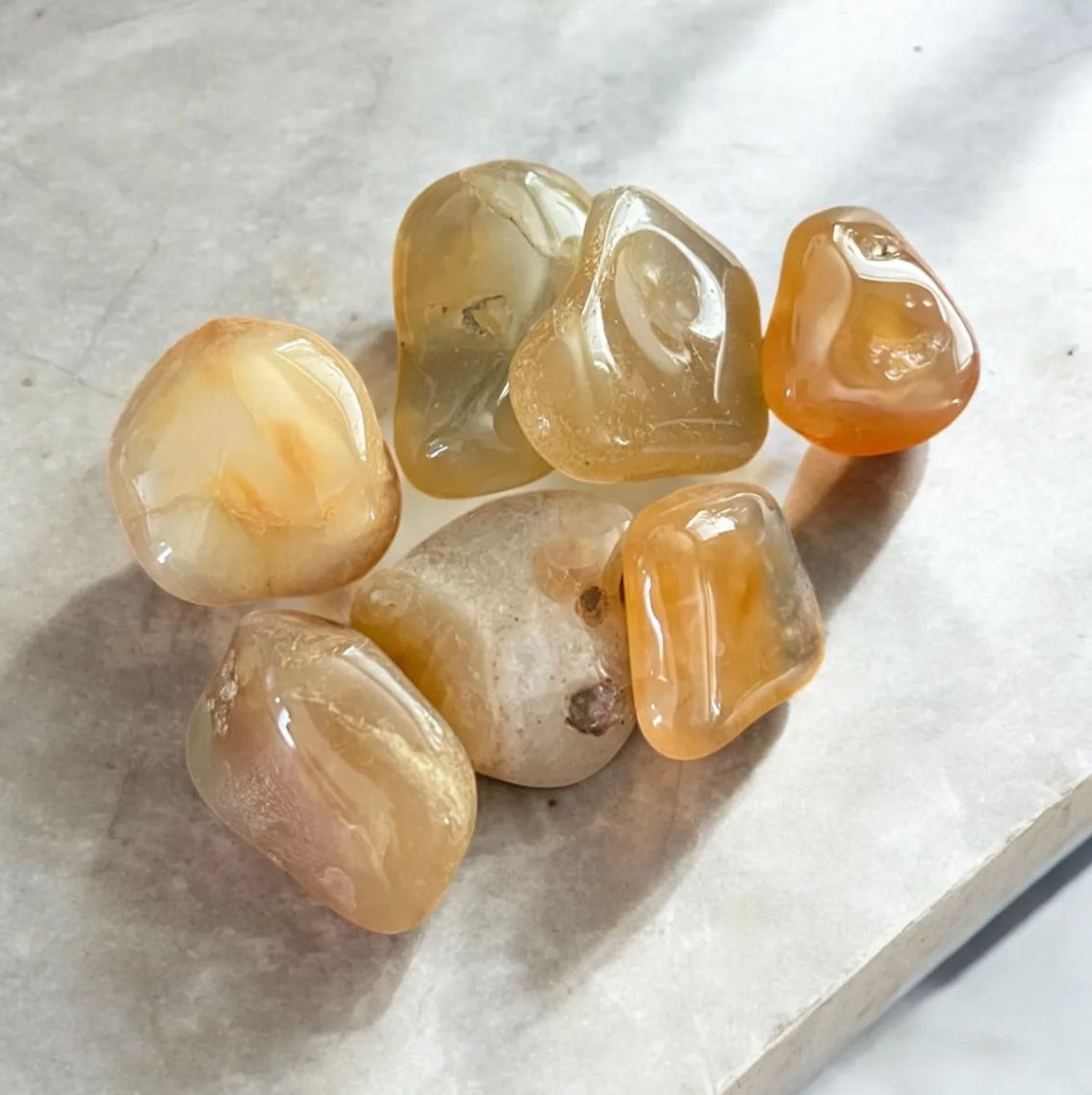 Yellow Carnelian Crystal Tumblestone