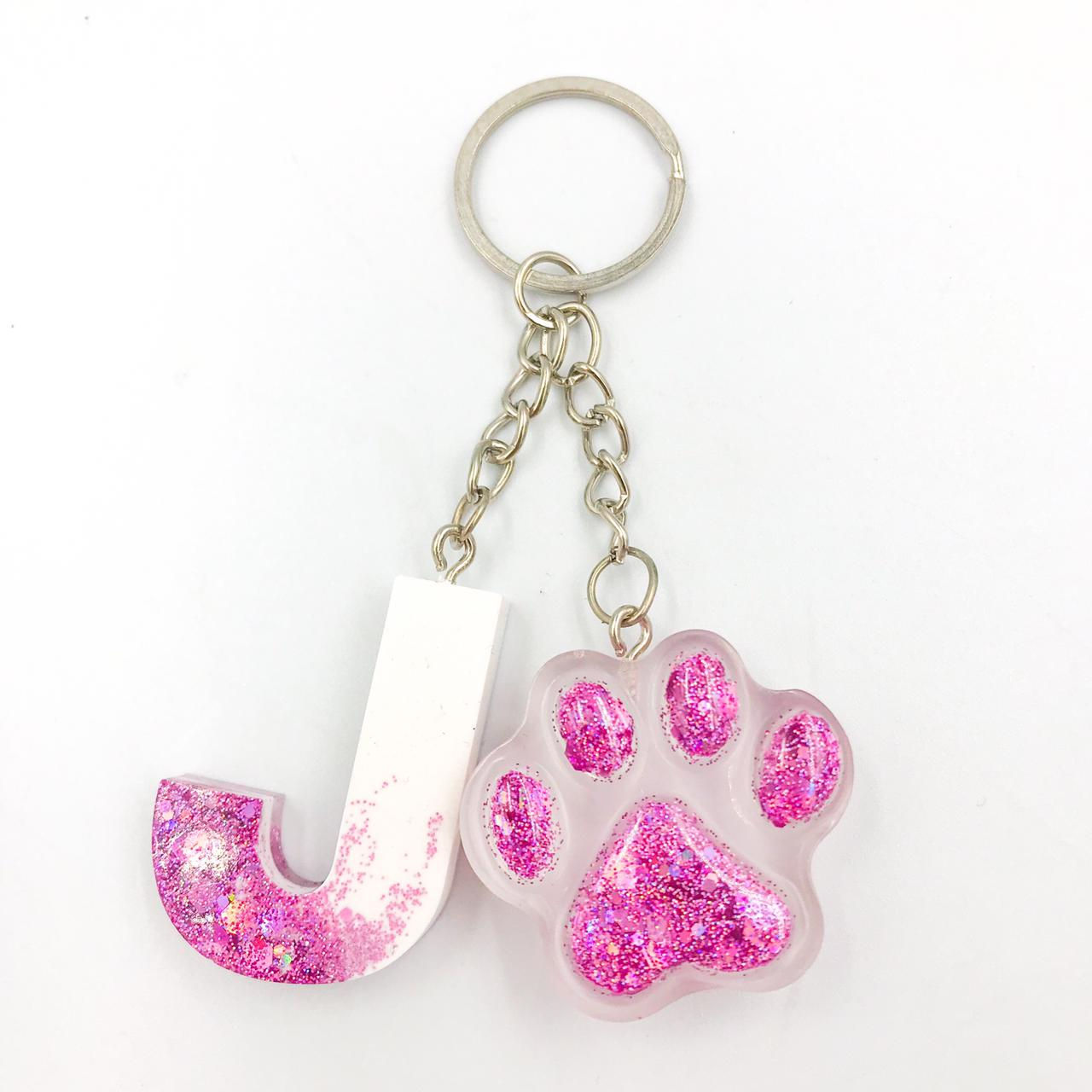 Chaveiro com Pata Rosa