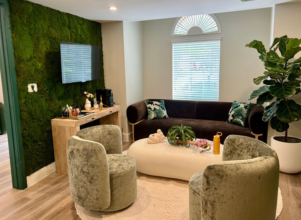 Nature-inspired interior design at Jila MD Medical Center with moss walls