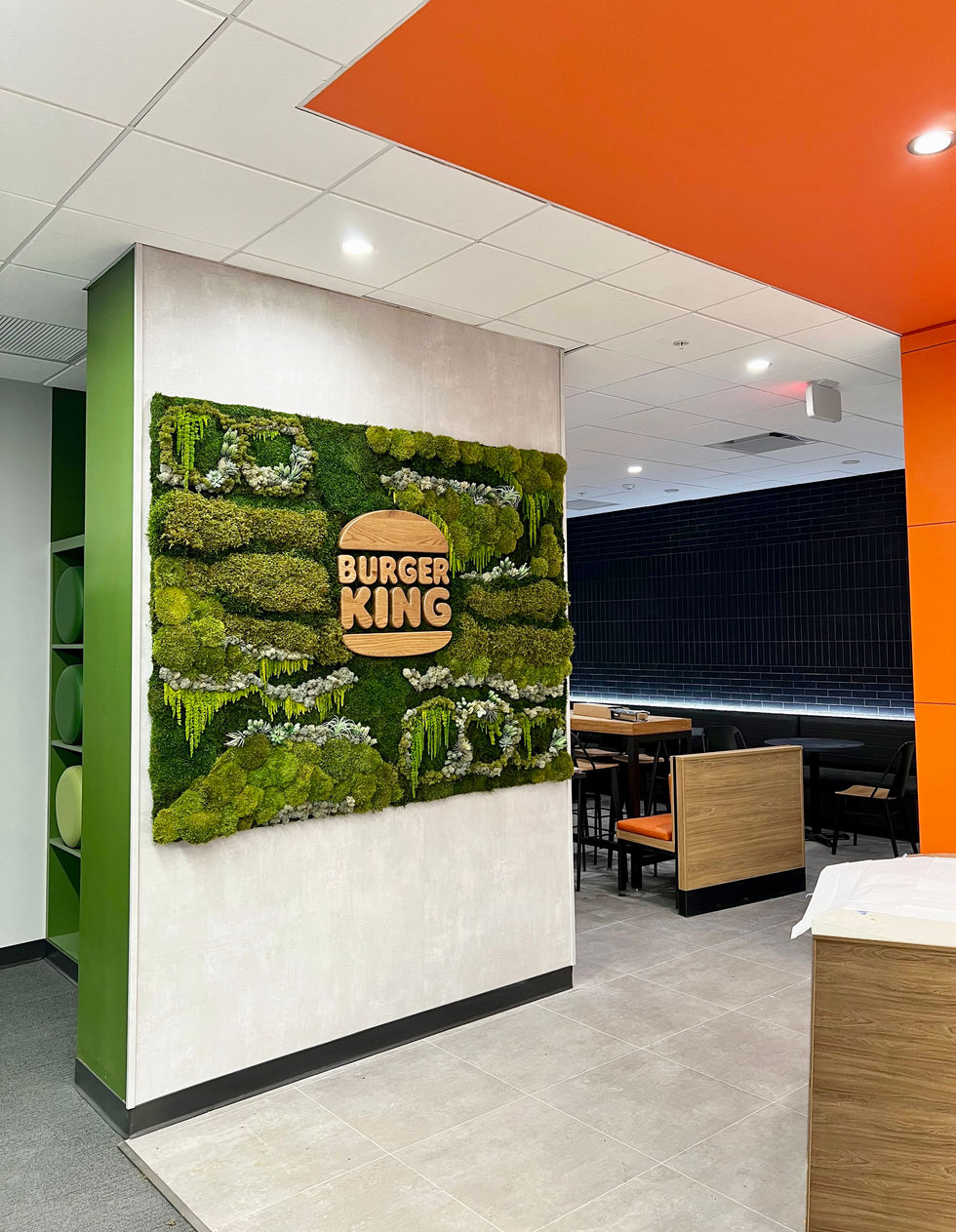 Indoor preserved moss wall panel adding organic beauty to modern interiors.