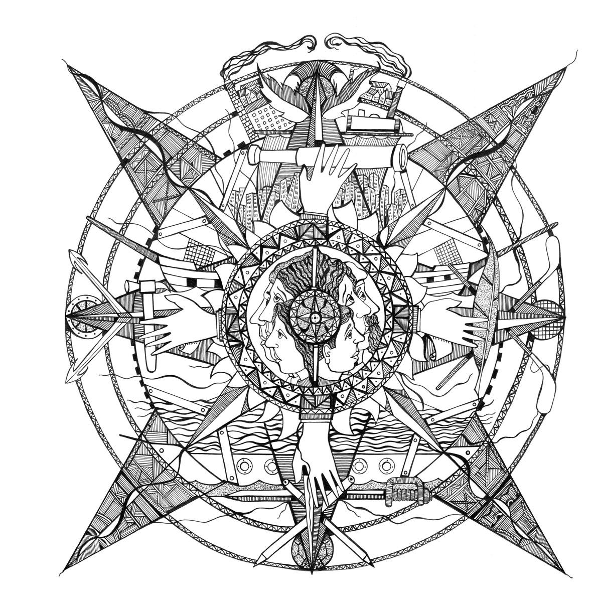 Four corners of the compass