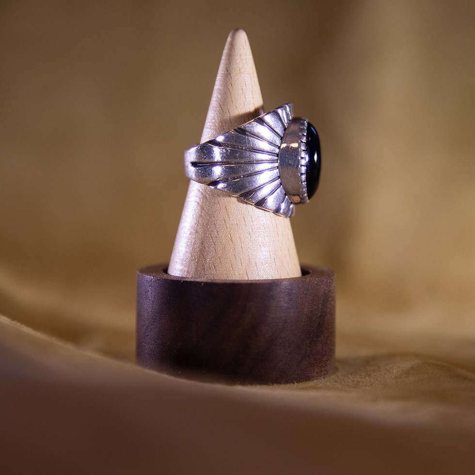 Arizona Sterling Silver Black Onyx Ring Side View
