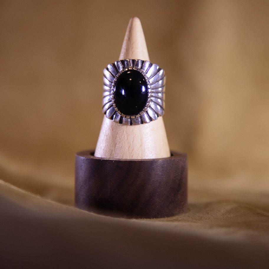 Arizona Sterling Silver Black Onyx Ring Front View