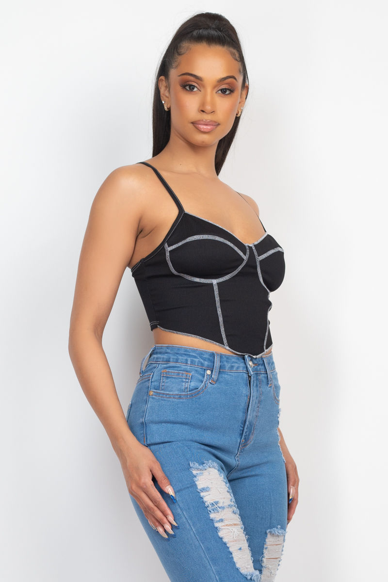 Miniature : Bustier Sleeveless Ribbed Top