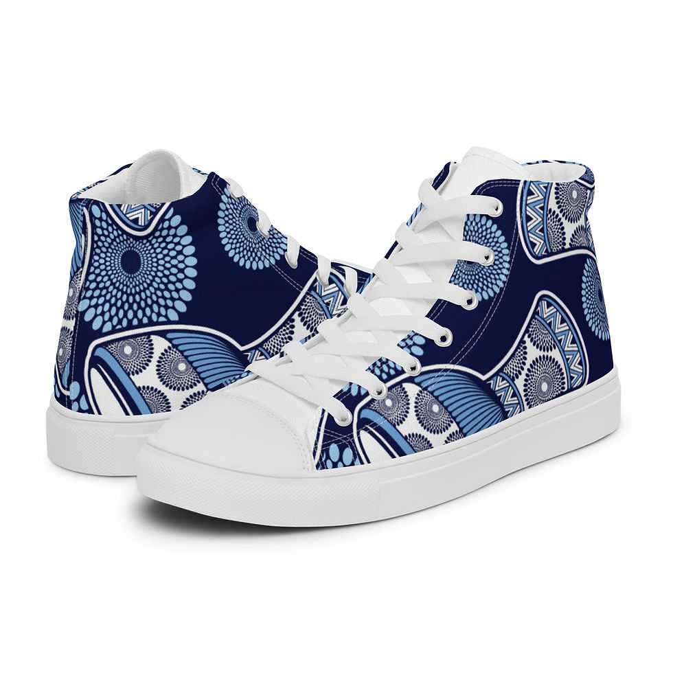 Miniature : Connie Blue Men’s high top canvas shoes