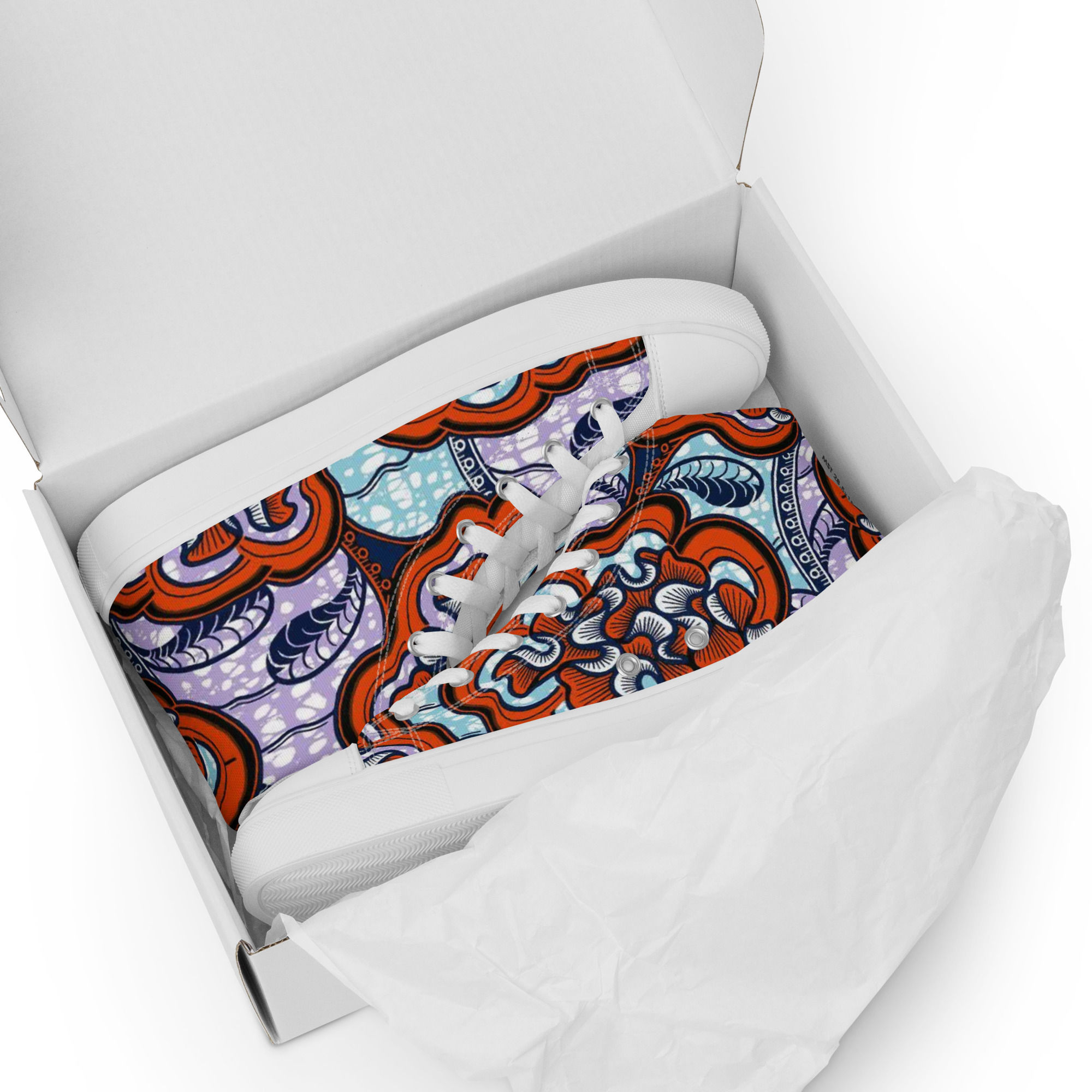 Blooming Orange Womens high top canvas shoes