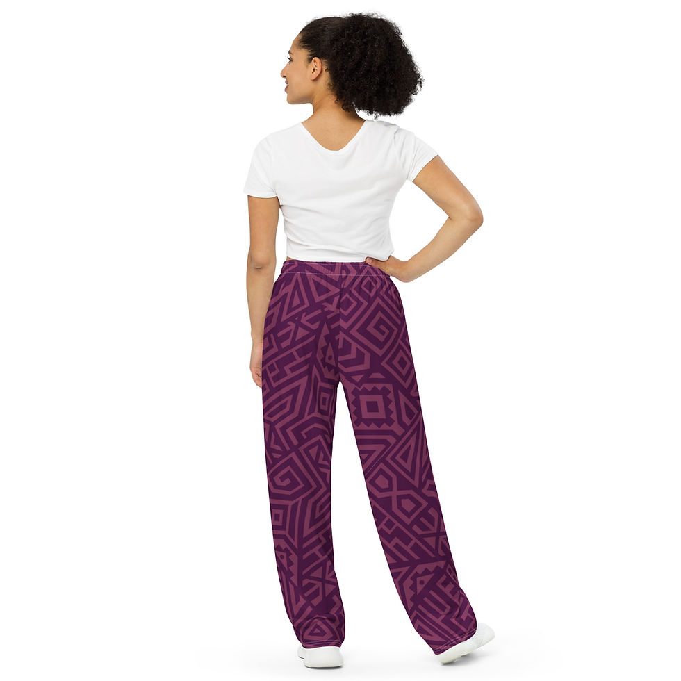 Thumbnail: All-over print unisex wide-leg pants