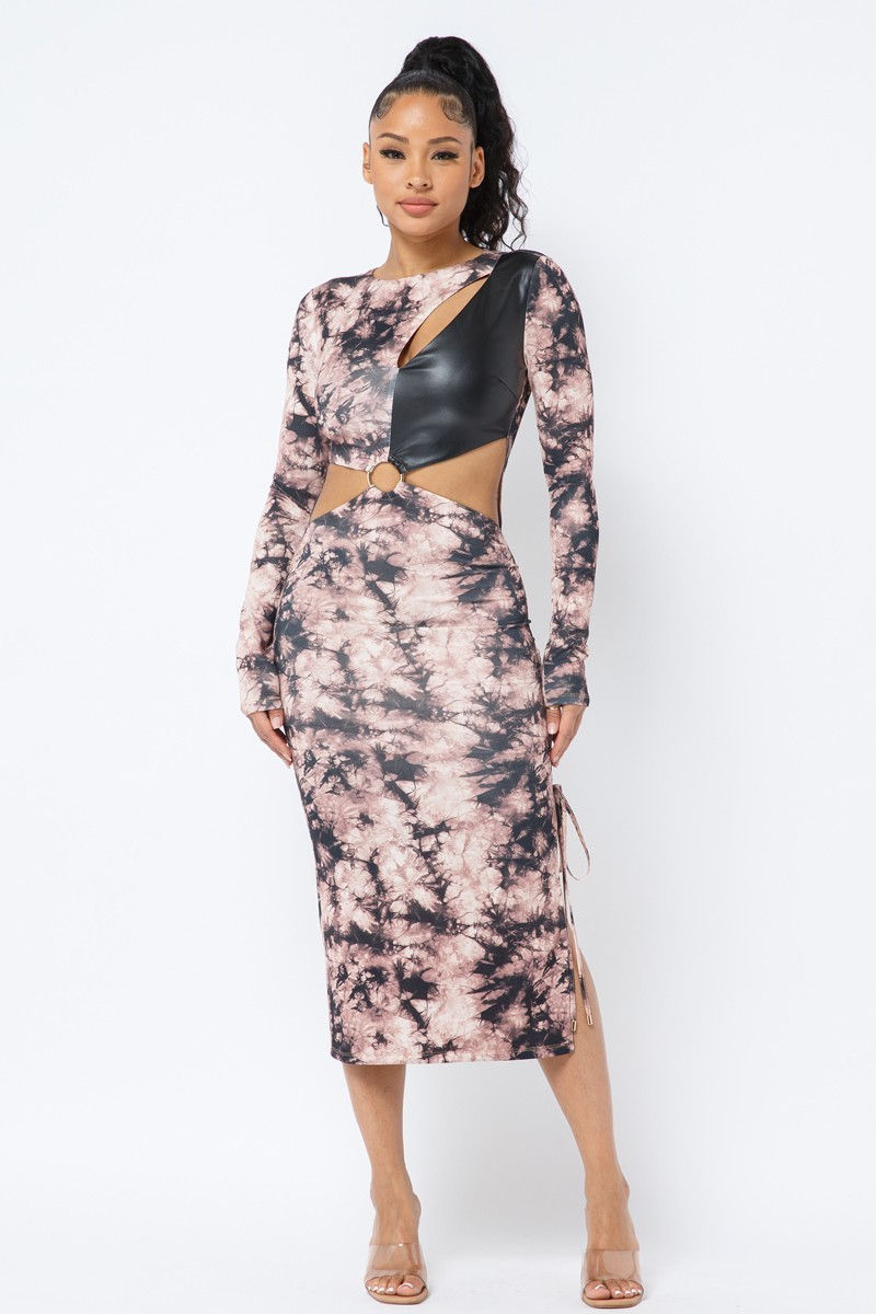 Thumbnail: Tie Dye Long Sleeve Midi Dress