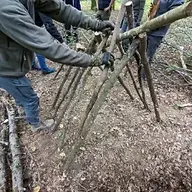 Shelterbau beim Überlebenstraining und Survival Kurs im Schwarzwald