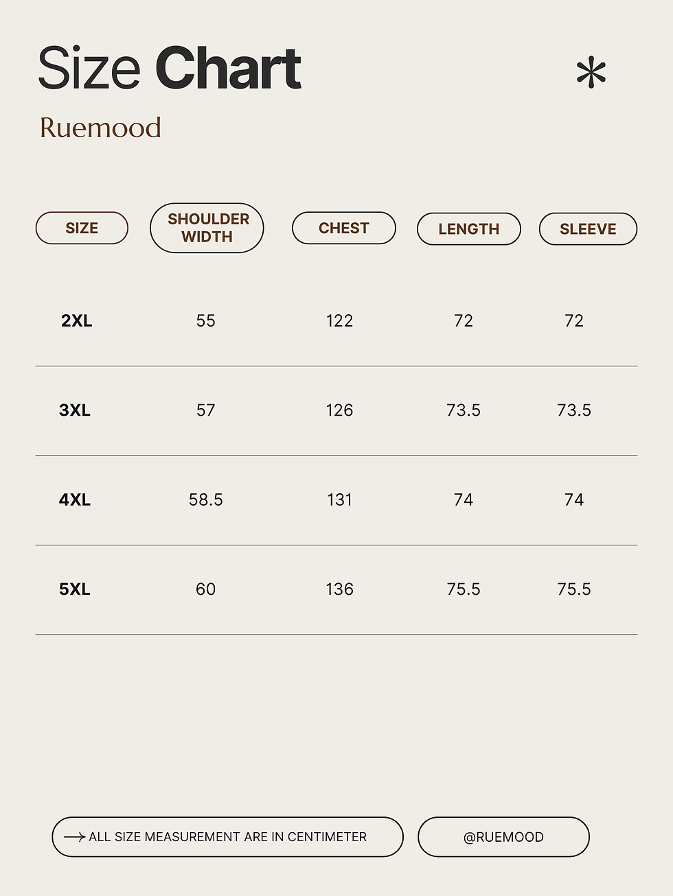 Size Chart of Oni Blossom Warrior Hoodie