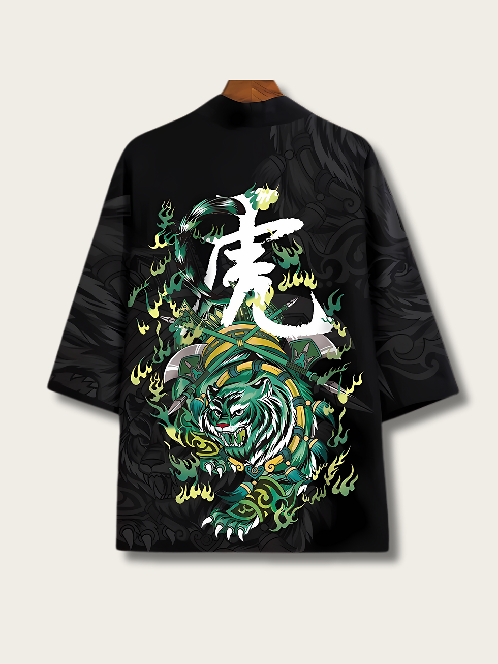 Back View of Tiger's Fury Kimono Cardigan