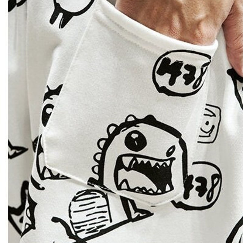 Zoom In View of Dino Monster Printed Japanese Shorts