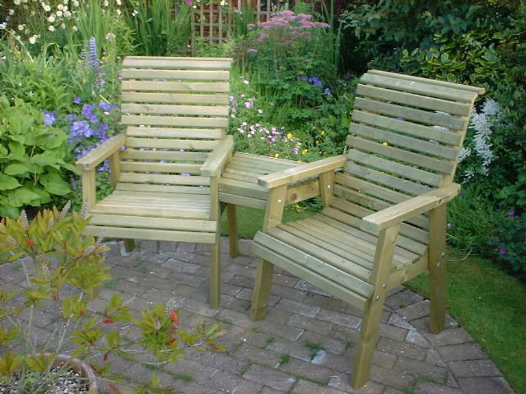 High Back Lovers Chair Garden Set