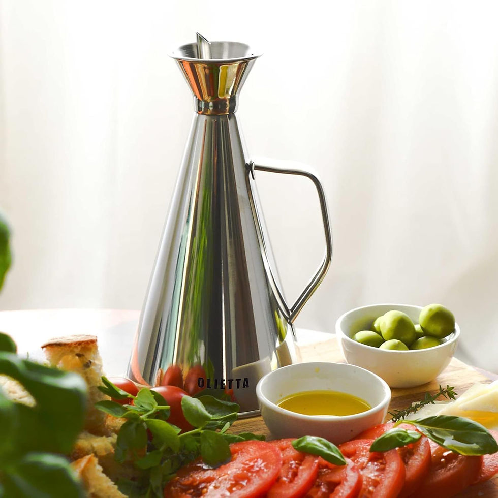 Thumbnail: Olietta Stainless Steel Non Drip Leak Proof No Mess Oil & Vinegar Pour