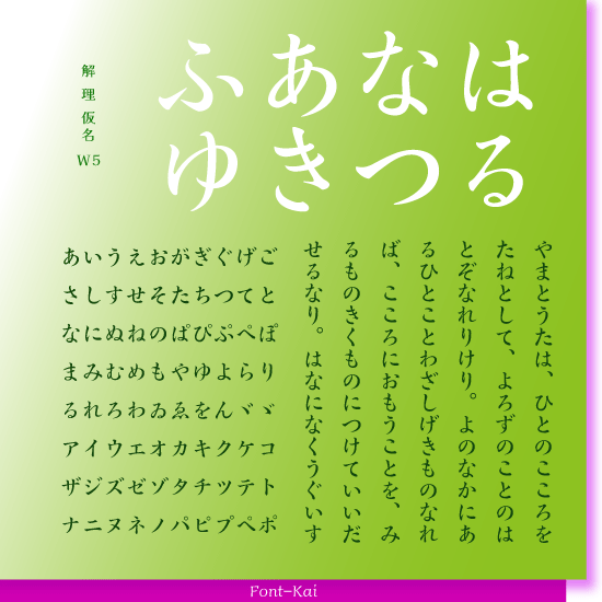 解仮名- 理 W5 | Font百花