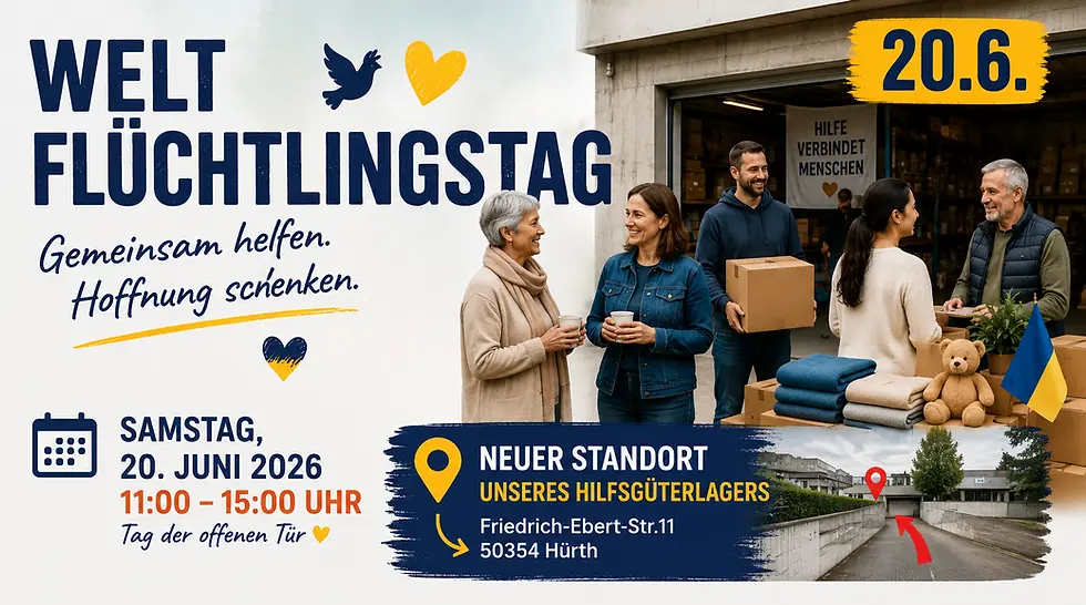 Weltflüchtlingstag 2026 - Tag der offenen Tür in unserem Hilfsgüterlager