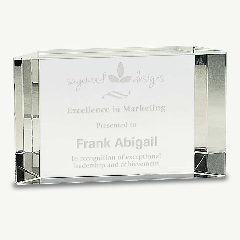 6" x 3 1/2" Crystal Facet Block Award — JDS CRY77