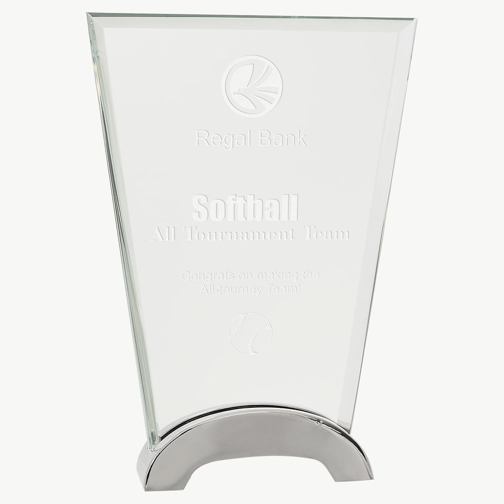 Fan Platinum Glass with Arch Metal Base — JDS PLG01