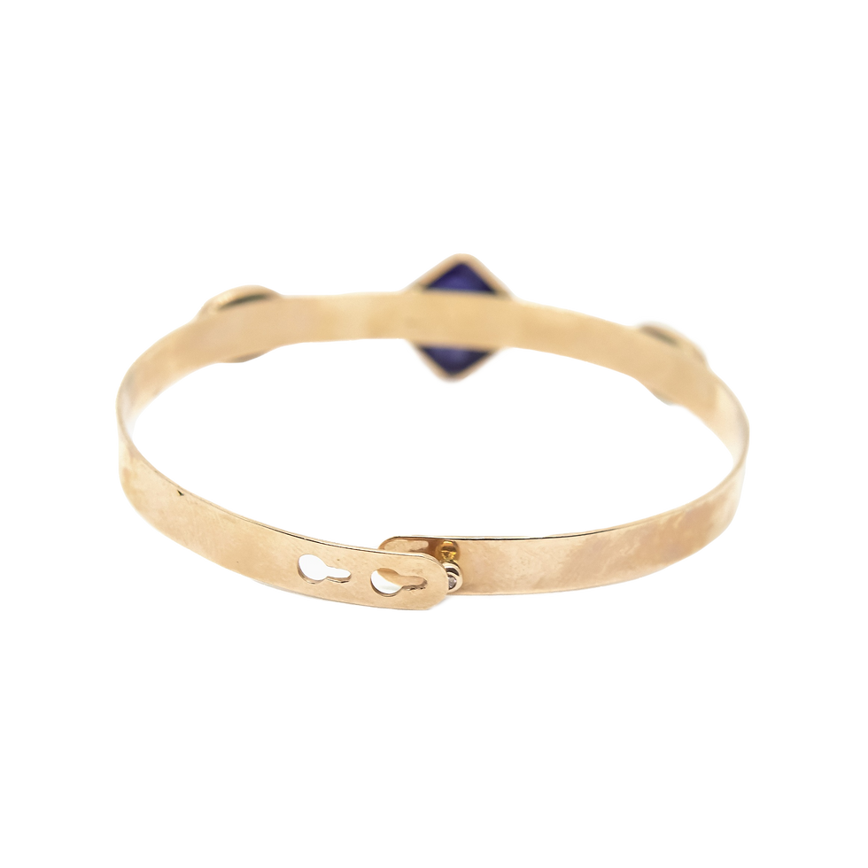 Thumbnail: Rose Gold Lapis Bangle