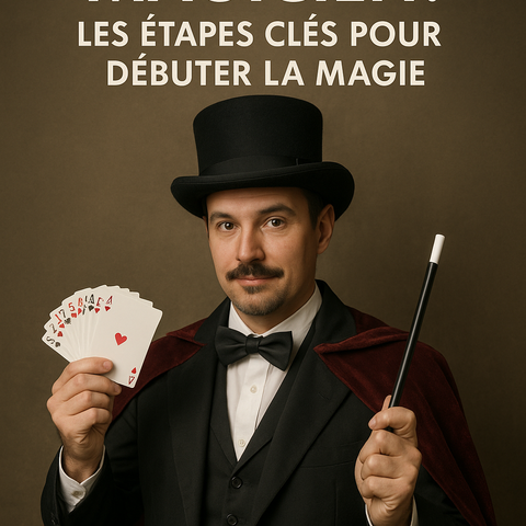 magicien avec cartes et baguette