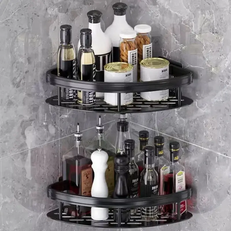 Thumbnail: Bathroom Storage Rack, Bathroom Shelves, No-Drill Wall Mount Corner Shelf,