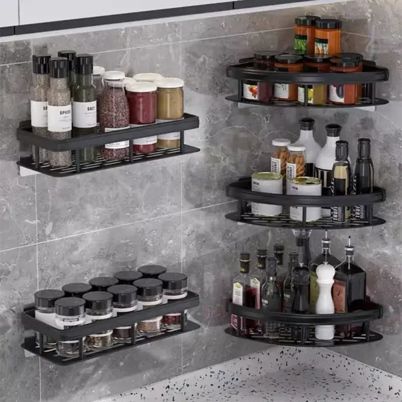 Thumbnail: Bathroom Storage Rack, Bathroom Shelves, No-Drill Wall Mount Corner Shelf,