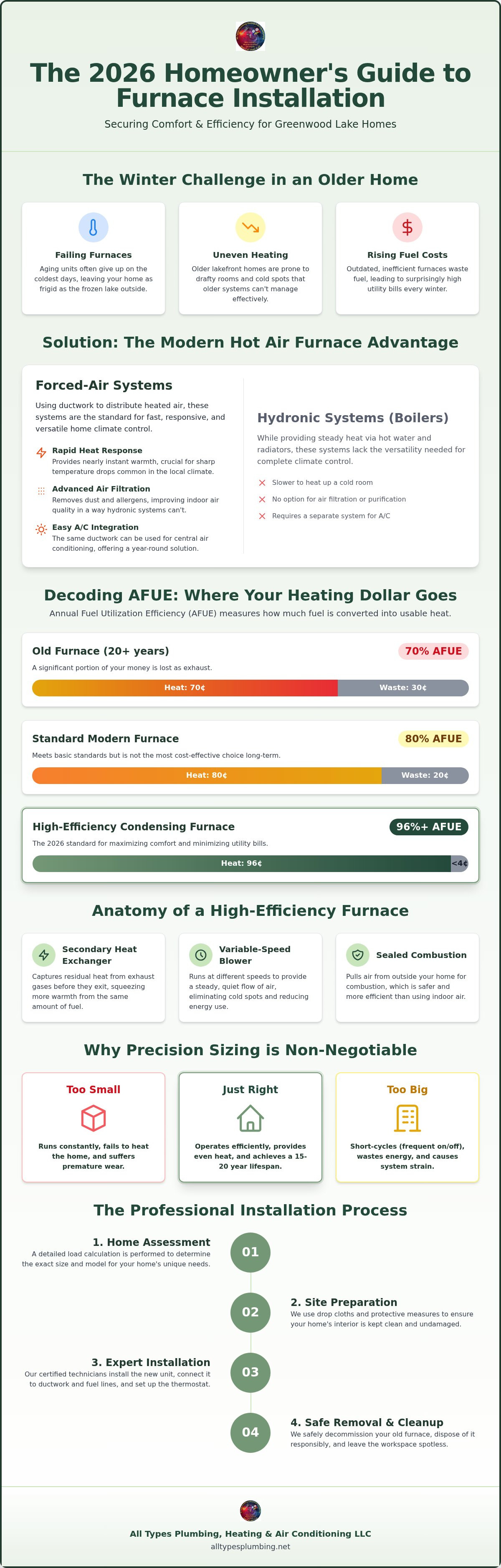 Hot air furnace installation Greenwood Lake