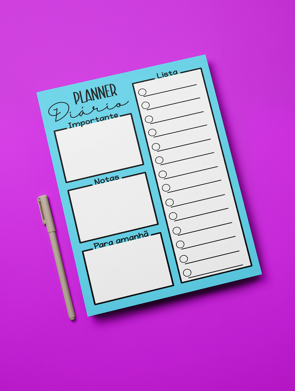 Miniatura: Planner Diário - Arquivo Gratuito