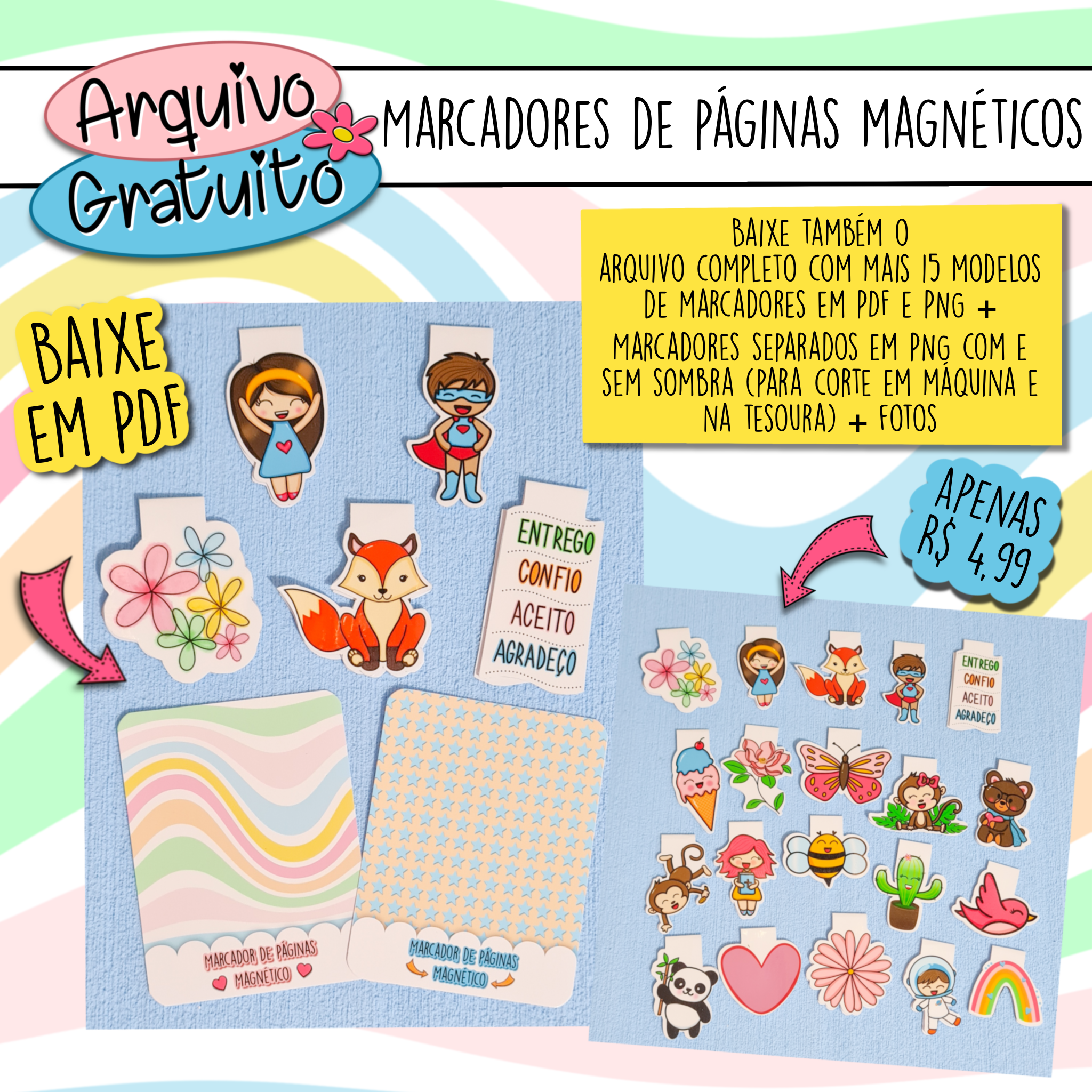 Marcadores de Páginas Magnéticos - Versão Gratuita