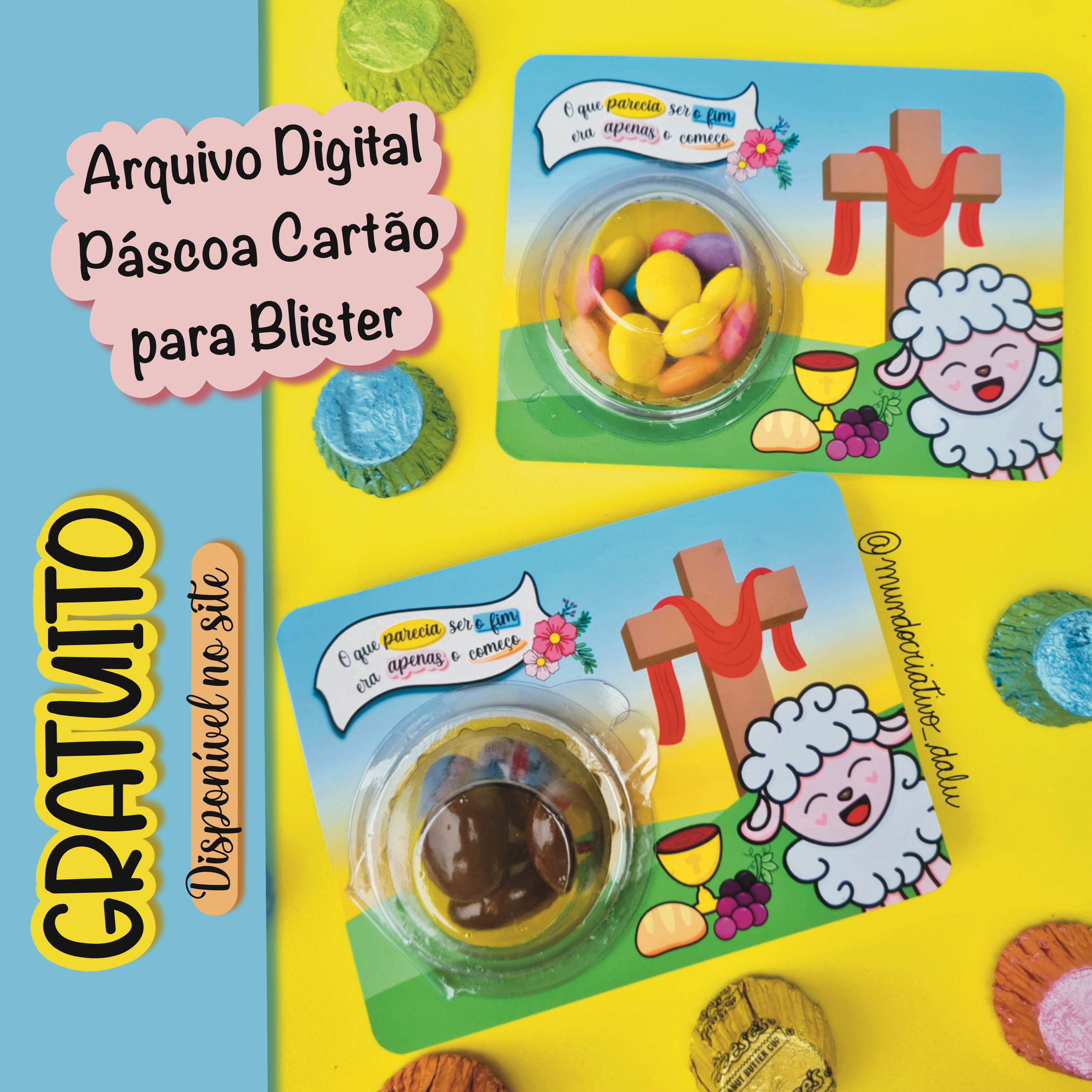 Arquivo Digital Cartão para Blister Páscoa - GRATUITO