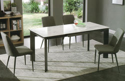 Dining Table DT-1037-TR 爵士白陶瓷玻璃 O