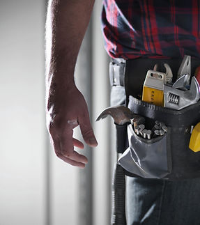 Primer plano del cinturón de herramientas