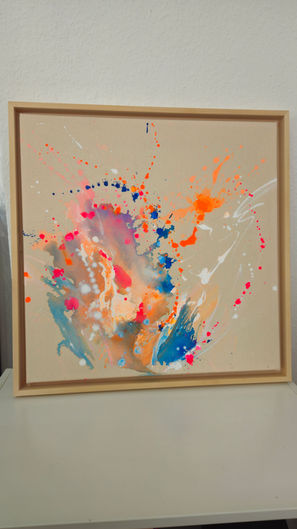 Abstrakte Kunst mit Farbspritzern, Originale Kunst, Auftragsarbeit, Yasmin Shafi Beikli.