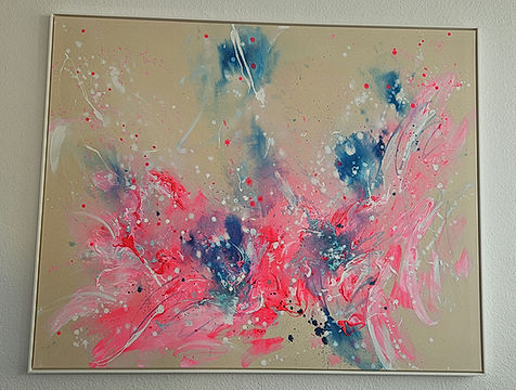 Abstrakte Kunst in Rosa und Blau, Kunst kaufen, Yasmin Shafi Beikli, abstrakte Kunst
