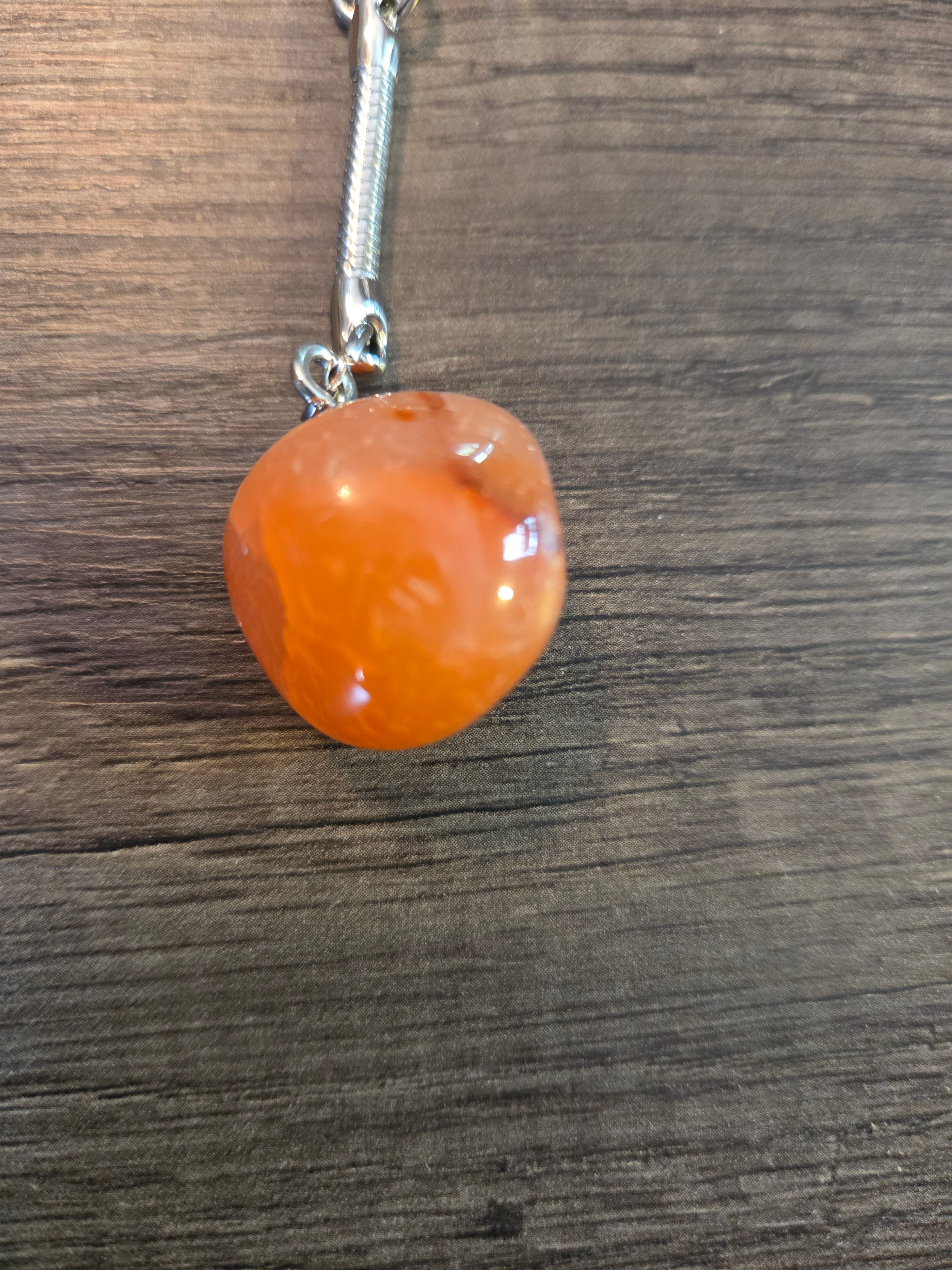 Orange Selenite key chain