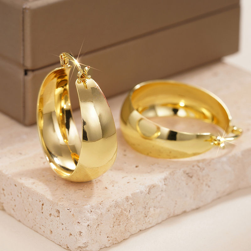 Miniatura: Sculpted Gold Hoops
