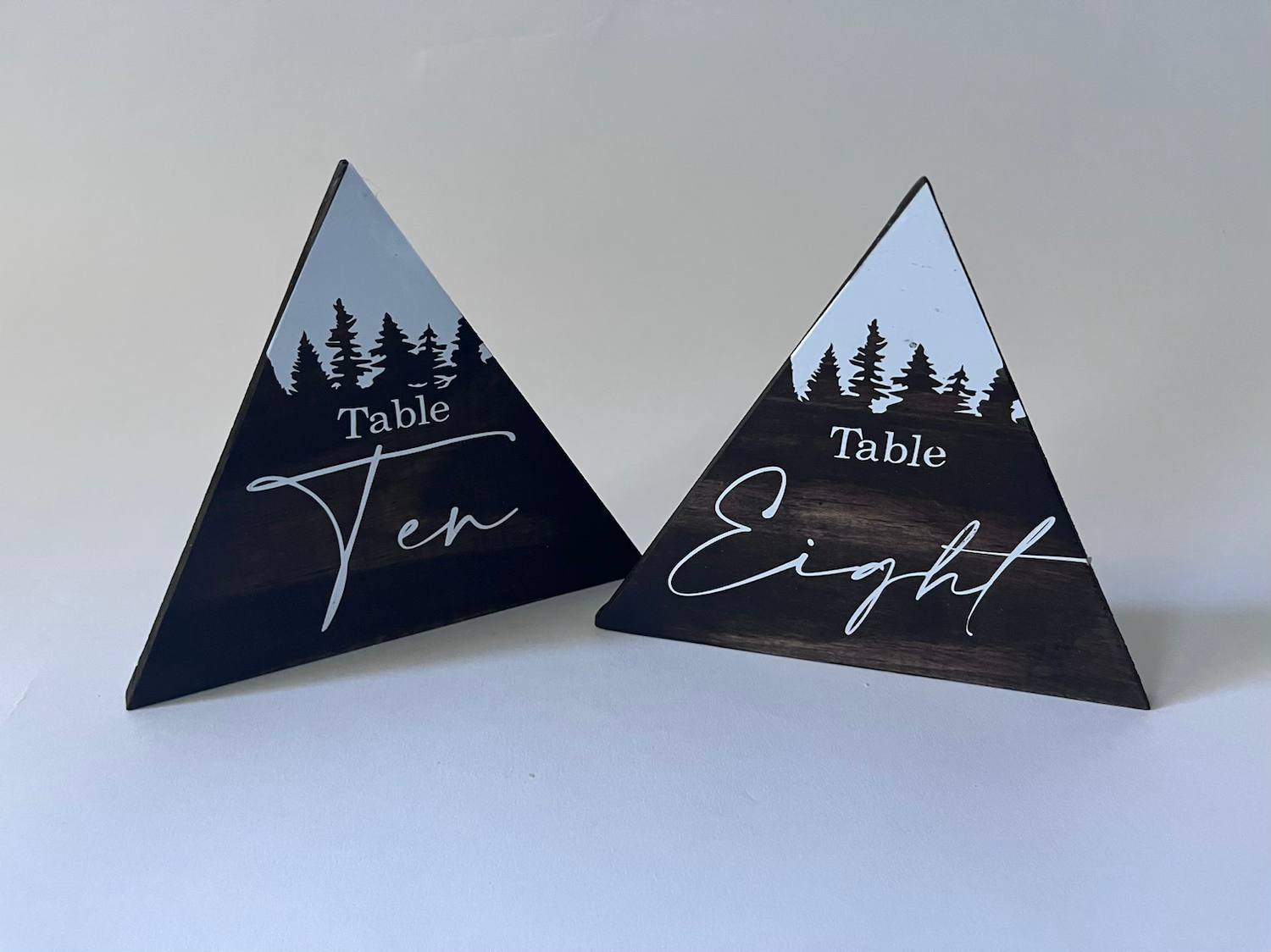 Mountain themed table numbers 
