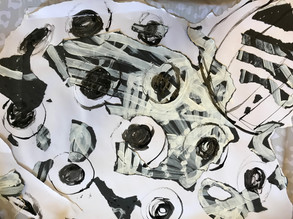 A1 ink, paint, ripped