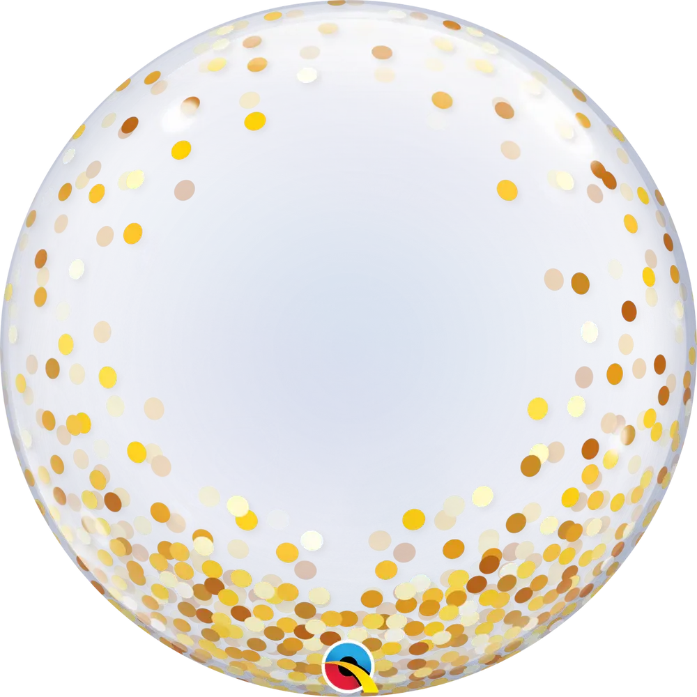 Ballon Bulle Décoratif Transparent 60cm – Confettis dorés