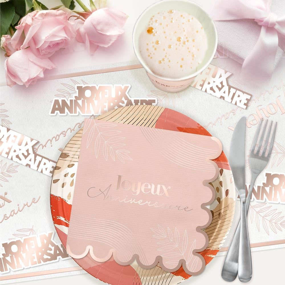 Chemin Table Anniversaire Party Blush